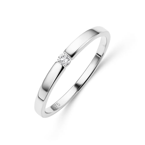 MIORE Schmuck Damen, Verlobungsring Damen, Ring Gold 375 9kt mit Diamant 0.05 Ct in Spannungsfassung, Echt Gold Damenring, Goldring, Ring Damen, Damenschmuck Handgemacht von MIORE