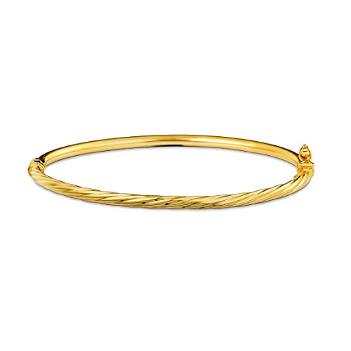 MIORE Armreif Armband für Damen aus 9k 375 Gelbgold gedrehtes Armband mit Sicherheitsverschluss, Umfang 18.5 cm von MIORE