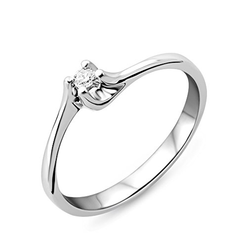 MIORE Damen-Ring 375 Weißgold mit Brillant 0.04ct M9004RM von MIORE