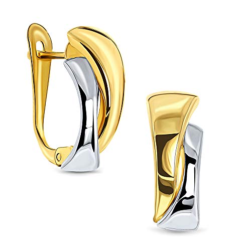 Miore Ohrringe Damen Bicolor Gelbgold / Weißgold 14 Karat / 585 Gold Ohrclips von MIORE