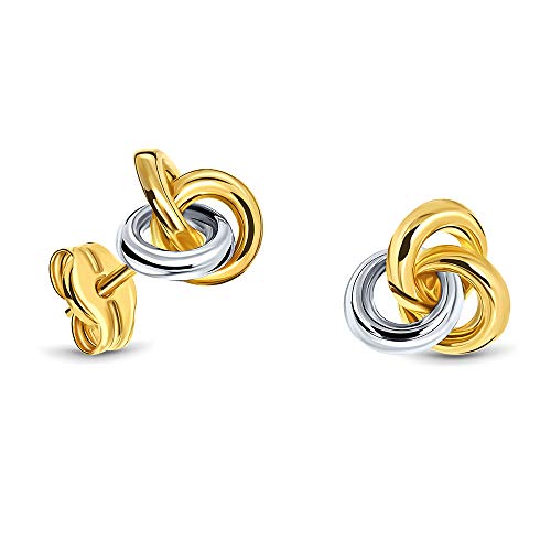 Miore Ohrringe Damen Bicolor Gelbgold / Weißgold 14 Karat / 585 Gold Ohrstecker von MIORE