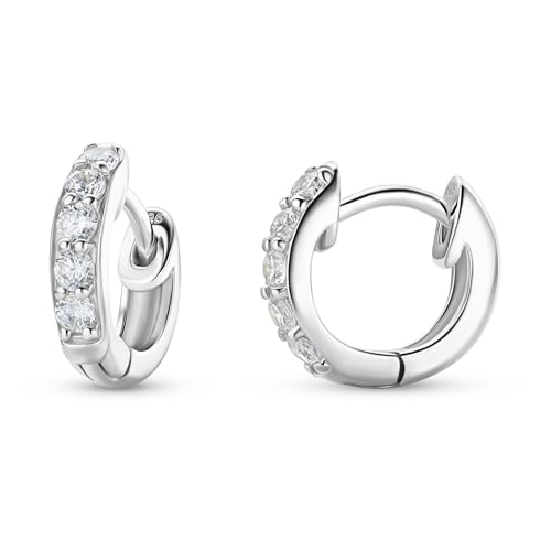 MIORE Damen Creolen | 925 Sterling Silber | mit 10 Zirkonias von 0,05 | hautfreundliche Silber Ohrringe | Damen Schmuck vom Juwelier von MIORE