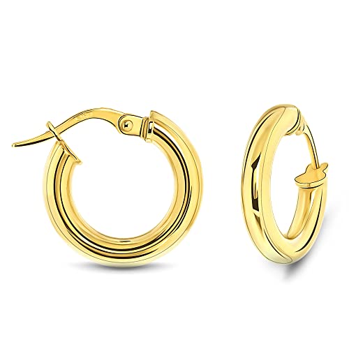 Miore Ohrringe Damen klassische runde glänzende Creolen aus Gelbgold 18 Karat / 750 Gold, Ohrschmuck von MIORE