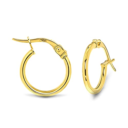 Miore Ohrringe Damen klassische runde glänzende Creolen aus Gelbgold 18 Karat / 750 Gold, Ohrschmuck von MIORE