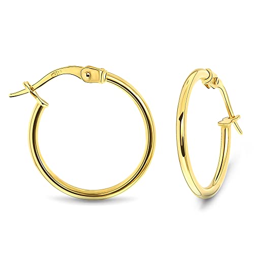 Miore Ohrringe Damen klassische runde glänzende Creolen aus Gelbgold 18 Karat / 750 Gold, Ohrschmuck Miore Ohrringe Damen klassische runde glänzende Creolen aus Gelbgold 18 Karat / 750 Gold, Ohrschmuck von MIORE