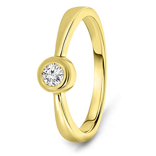 Miore Ring Damen 0.10 Ct Solitär Diamant Verlobungsring aus Gelbgold 14 Karat / 585 Gold, Schmuck von MIORE