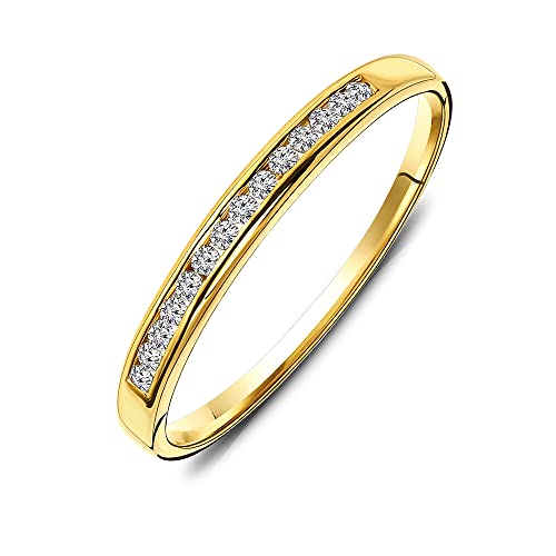 MIORE Diamant Ring für Damen Ewigkeitsring aus 18 Karat/ 750 Gelbgold mit Diamanten Brillanten 0.10 Ct, Schmuck (54 (17.2)) von MIORE