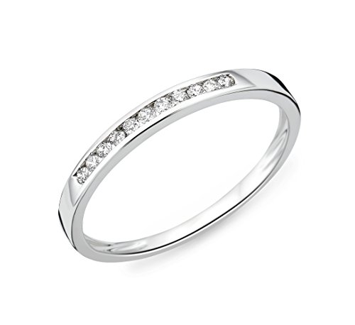 Miore Ring Damen Ewigkeitsring Weißgold 9 Karat / 375 Gold Diamant Brillianten 0.10 ct von MIORE