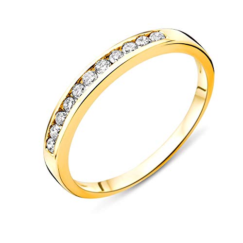 Miore Ring Damen Gelbgold Diamant Hochzeitsband 14KT (585) mit Diamant Brillanten 0.20 ct von MIORE