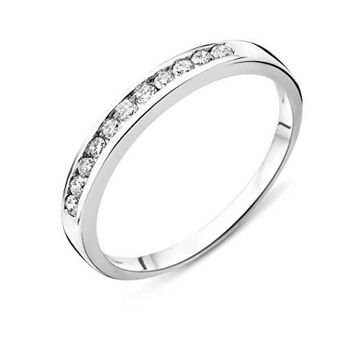 Miore Ring Damen Weißgold Diamant Hochzeitsband 14KT (585) mit Diamant Brillanten 0.20 ct von MIORE