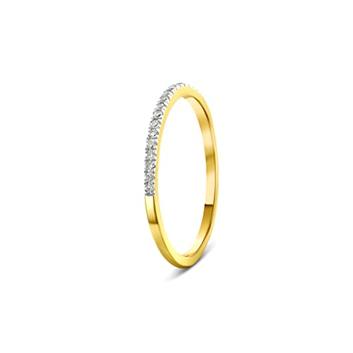 MIORE Schmuck Damen 0.09 Ct Diamant Eternity/Ewigkeitsring mit 18 Diamanten Brillanten Ring aus Gelbgold 14 Karat / 585 Gold von MIORE