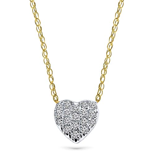 MIORE Schmuck Damen 0.09 Ct Diamant Halskette mit Kettenanhänger Herz aus Diamanten Brillanten Kette aus Gelbgold 18 Karat / 750 Gold von MIORE