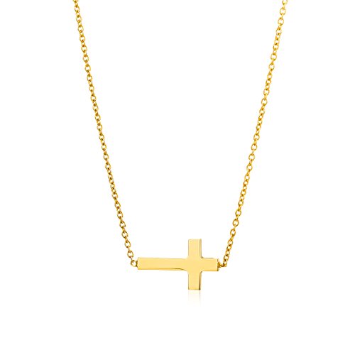 MIORE Schmuck Damen Halskette mit Kettenanhänger Kreuz Kette aus Gelbgold 9 Karat / 375 Gold von MIORE