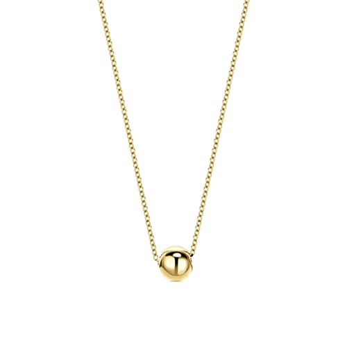 Miore Schmuck für Damen Anker Kette mit Kugel Anhänger 6mm Durchmesser klassische Halskette aus Gelbgold 9 Karat 375 Gold, Länge 40-42 cm verstellbar von MIORE