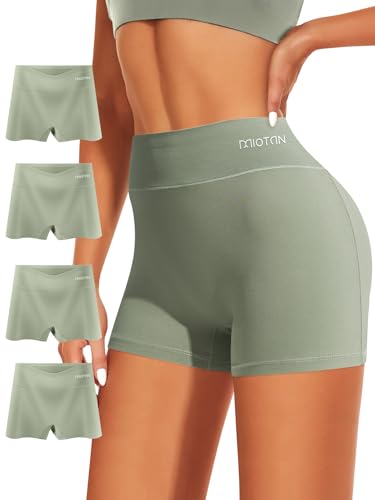 MIOTAN Jungen Shorts Unterwäsche für Frauen Hohe Taille Höschen Baumwolle Boxershorts Volle Abdeckung 4 Stück, Grün , S MIOTAN Jungen Shorts Unterwäsche für Frauen Hohe Taille Höschen Baumwolle Boxershorts Volle Abdeckung 4 Stück, Grün , S von MIOTAN