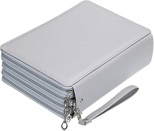 MIOTEQ Buntstiftetui, 200 Fächer, Stifthalter, Stifttasche, großes Fassungsvermögen, Bleistift-Organizer mit Tragegriff, praktische Buntstiftbox (Color : Gray) von MIOTEQ