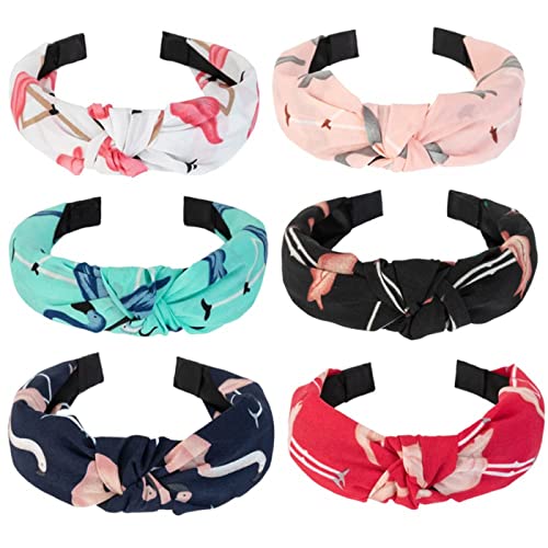 6Pcs Frauen Stirnband gekreuzt geknotet Wide-brimmed Haarbänder Mode kleine Blumen Stirnband Haarschmuck für Frauen und Mädchen (hairband_6Niao) von MIQIQAO