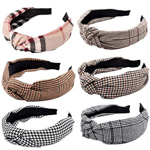 6Pcs Frauen Stirnband gekreuzt geknotet Wide-brimmed Haarbänder Mode kleine Blumen Stirnband Haarschmuck für Frauen und Mädchen (hairband_6suhengwen) von MIQIQAO