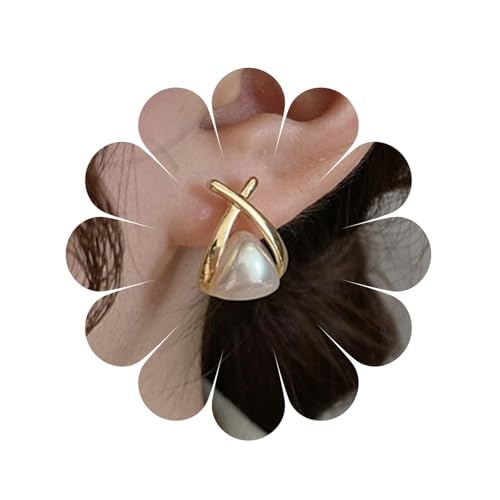 Boho Gold Dreieck Perle Ohrringe Tiny Diamond Dangle Ohrringe Gold Kreuz Perle Stud Ohrringe Statement Ohrringe Schmuck für Frauen und Mädchen von MIQIQAO