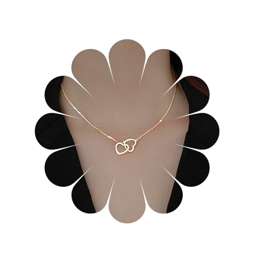 Boho Gold Skinny Herz Kette Halskette Opal Kleines Herz Anhänger Halskette Mode Beaded Kurze Choker Halskette Clavicle Kette Gold Huggie Herz Halskette Schmuck Für Frauen Und Mädchen (HeartImprintDE) von MIQIQAO