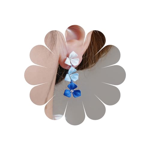 Boho Gradient Farbe Blume Dangle Ohrringe Kleine Floral Lange Dangling Ohrringe Blüte Blume Tropfen Ohrring Strass Floral Ohrhänger Schmuck Für Frauen Und Mädchen von MIQIQAO