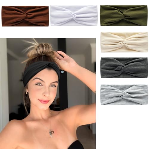 Boho Stirnbänder für Frauenhaar Elastisches weiches Haarband Bandanas Multi Farbe Haarschal Haarzubehör Yoga Sport (UNIQUE) von MIQIQAO