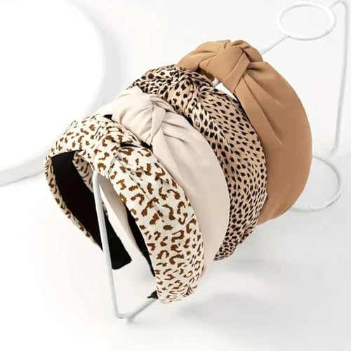 Frauen Stirnbänder Leopard Print Tiny Dot Reine Haarbänder Erwachsene Stirnbänder Elastische Haar Zubehör Für Frauen Und Mädchen (UP) von MIQIQAO