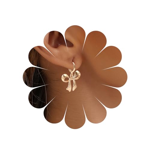 Gold Bow Huggie Hoop Ohrringe Boho Bowknot Band Dangle Ohrringe Nette Bow Ohrhänger Statement Ohrringe Schmuck für Frauen und Mädchen Gold Bow Huggie Hoop Ohrringe Boho Bowknot Band Dangle Ohrringe Nette Bow Ohrhänger Statement Ohrringe Schmuck für Frauen und Mädchen von MIQIQAO