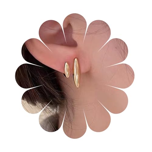 Gold Oval Ohrstecker Gold Geometrische dünne ovale Ohrringe Mode Bar Ohrstecker Personlize Chic Trend Ohrringe Schmuck für Frauen und Mädchen von MIQIQAO