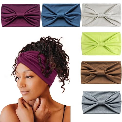 Kopftücher für Frauen, breite elastische weiche Boho-Stirnband Mode Bandanas Knoten Erwachsene Schals Yoga Sport Laufen Haarbänder, Head Wraps (EXCELLENT) von MIQIQAO
