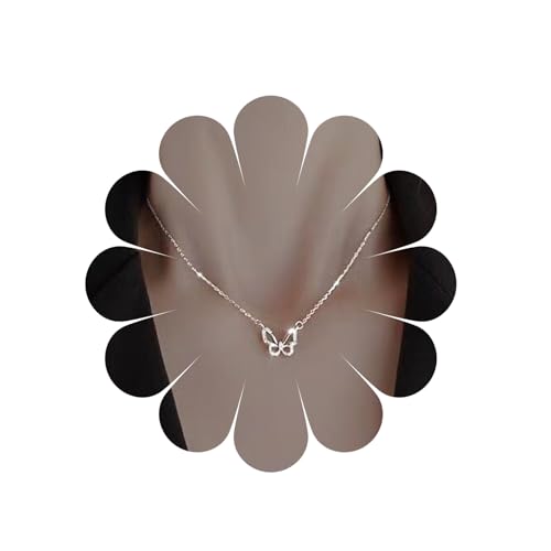 MIQIQAO Boho Silber Kurze Choker Schmetterling Anhänger Halskette Silber Clavicle Kette Choker Halskette für Frauen und Mädchen von MIQIQAO