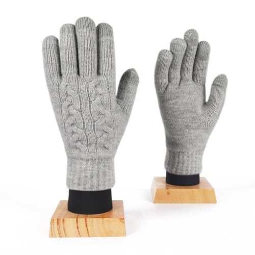 MIQIQAO Frauen Strickhandschuhe Winter Paar Warme Strickhandschuhe Touchscreen Handschuhe Damen Handschuhe Thermische Handschuhe für Männer Frauen Outdoor Radfahren Laufen Jagd Klettern (Hgrey) von MIQIQAO