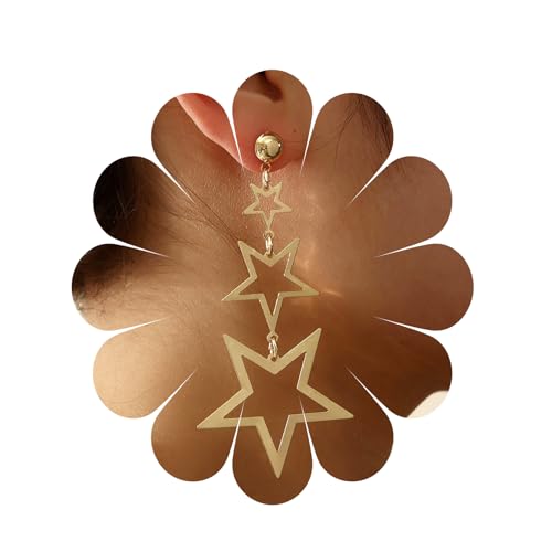 Silberne lange hohle Sterne baumelnde Ohrringe Vintage Sterne baumelnde Ohrringe für Frauen Mädchen von MIQIQAO