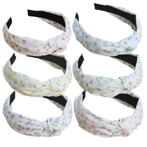 Stirnbänder für Frauen Alice Bands Mixed Printed Fabric Hair Band Erwachsene Frauen Haarbänder Mode Stirnbänder Knoten Haar Zubehör (6suisuihua) von MIQIQAO