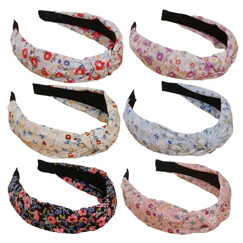 Stirnbänder für Frauen Alice Bands Mixed Printed Fabric Hair Band Erwachsene Frauen Haarbänder Mode Stirnbänder Knoten Haar Zubehör (6yehua) von MIQIQAO