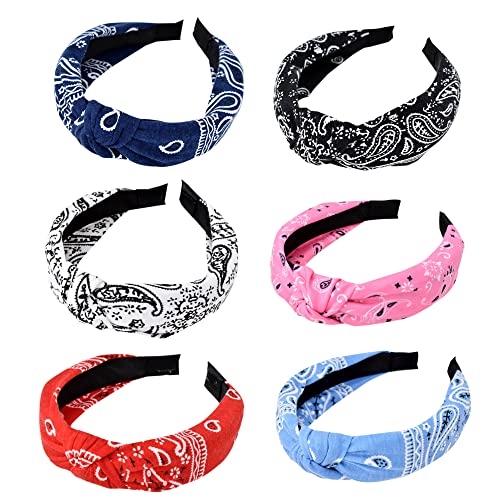 Stirnbänder für Frauen Alice Bands Mixed Printed Fabric Hair Band Erwachsene Frauen Haarbänder Mode Stirnbänder Knoten Haar Zubehör (hairband_6Bohocase) von MIQIQAO