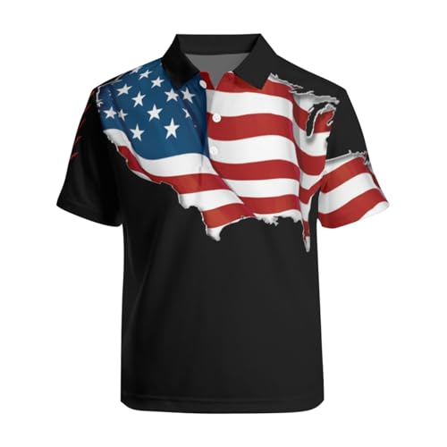 Lustiges Golf-Poloshirt für Herren, Hawaii-Hemden, kurzärmelig, leistungsstark, feuchtigkeitsableitend, Strand, Sommer, T-Shirt mit modischem Druck, USA-Flagge 3, 3XL Lustiges Golf-Poloshirt für Herren, Hawaii-Hemden, kurzärmelig, leistungsstark, feuchtigkeitsableitend, Strand, Sommer, T-Shirt mit modischem Druck, USA-Flagge 3, 3XL von MIREBD