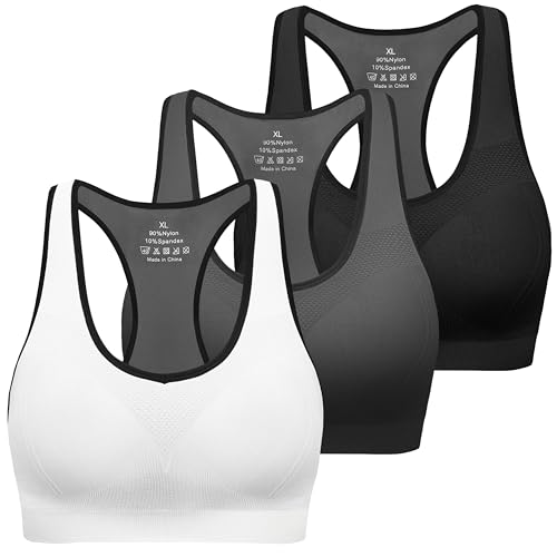 MIRITY Sport BH Damen Racerback mit integriertem gepolstert Push Up starker Halt für Yoga Gym Fitness Training von MIRITY