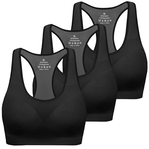 MIRITY Sport BH Damen Racerback mit integriertem gepolstert Push Up starker Halt für Yoga Gym Fitness Training von MIRITY