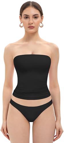 MIRITY Y2K Sexy doppelt gefüttertes Schlauch-Top für Damen – Basic Summer Going Out Tank Tops, Schwarz, Klein von MIRITY