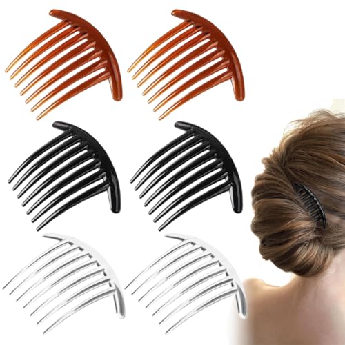 MIRKUZI Haarkämme 6 Stück Haarspange Zähne Haarkamm, Frauen Mädchen Geschenk, Haarspange Kamm, Clip Kamm Frauen Seitenkamm Haarschmuck von MIRKUZI