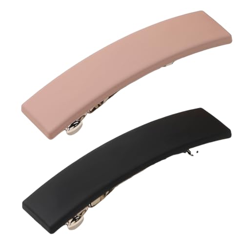 MIRKUZI Haarklammern 2 Stück Damen Haarspangen, elegante französische Haarspangen, Haarspangen für Mädchen, Haarschmuck, rechteckiges Design (Schwarzbraun) von MIRKUZI
