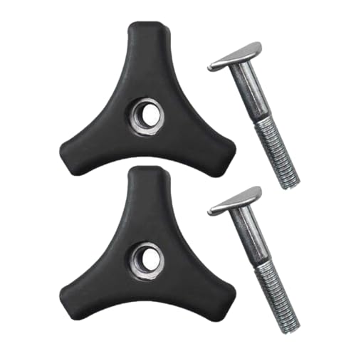 MIRKUZI Haltegriffe für Rasenmäher 2 stück Rasenmäher Griff Knopf Mutter Bolzen, Dreieck Griff Montage Schraube Kit, Schwarz von MIRKUZI