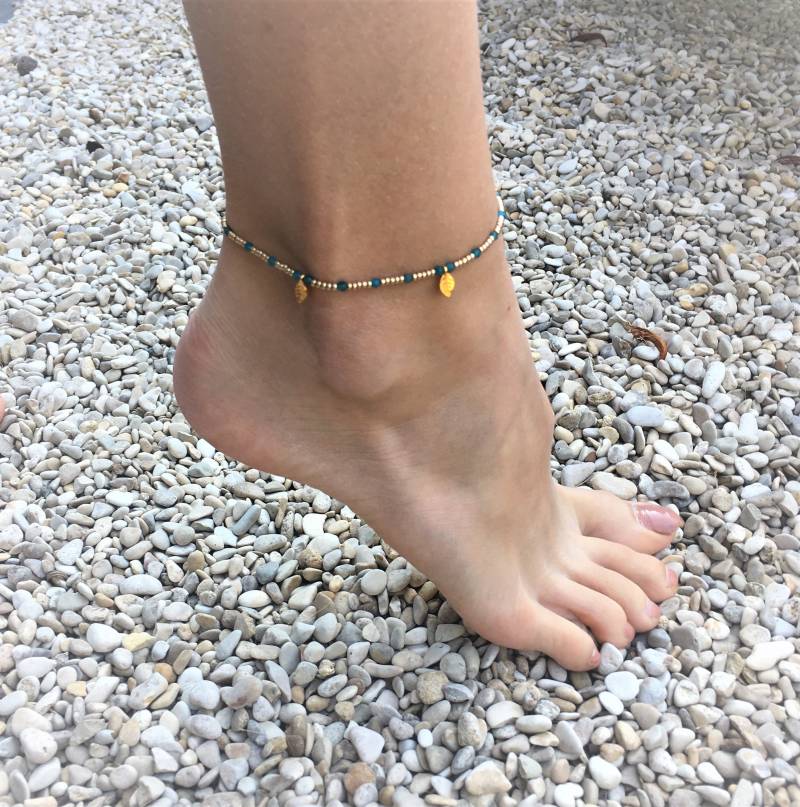 Fußschmuck, Delikate Boho Fußkette Mit Edelstein, Chic Schmuck von MIRMARE