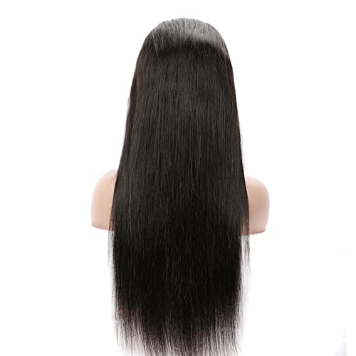 Damen Perücke 10-30 Zoll Langes Gerade Lockiges Haar Spitze Kopf Abdeckung 13*4CM Transparent Net Plus Verband Kann Floating Das Echte Haar Perücke Kopf Abdeckung Haar Perücke Frauenparty(Straight von MIROOOO