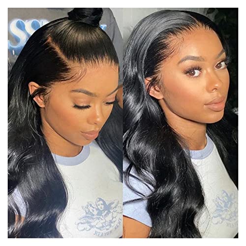 Damen Perücke Körper Welle Menschliches Haar Perücken 4x4 Spitze Schließung Perücke Glueless Wellenförmige Menschliches Haar Perücken für Frauen Pre Gezupft farbe Haar Perücke Frauenparty(150%,10 von MIROOOO