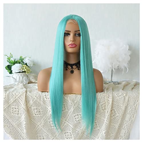 Damen Perücke Synthetische Spitze Perücken Lange Seite Gerade Licht Perücke mit Mittelteil Hochtemperatur Faser für Frauen Party Show Haar Perücke Frauenparty von MIROOOO