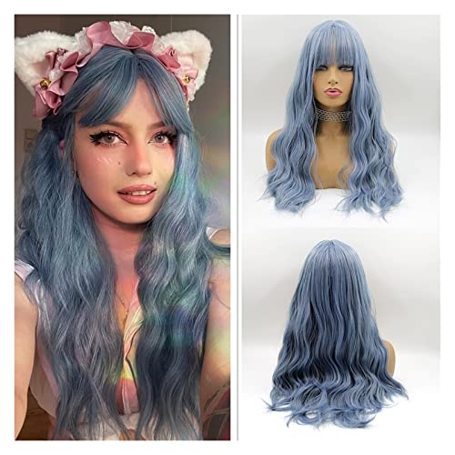 Frauen Perücke Lange Wellenförmige Braune Synthetische Perücken Braun Mittleren Teil Haar Perücke für Frauen Tägliche Party Cosplay Perücken Hitze Beständig Faser Haar Perücke Frauenparty(LC194-1) von MIROOOO