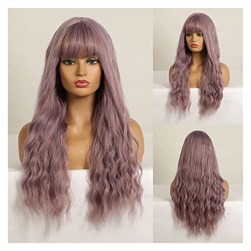 Frauen Perücke Lange Wellenförmige Braune Synthetische Perücken Braun Mittleren Teil Haar Perücke für Frauen Tägliche Party Cosplay Perücken Hitze Beständig Faser Haar Perücke Frauenparty(LC205-4) von MIROOOO