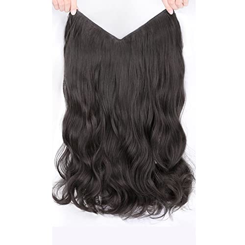 Frauenperücke Ein Stück Perücke Stück Große Welle U-förmige Locken Flauschige Haar Volumen Perücke Mädchen Langes Haar Keine Spur Haarverlängerung Stück Haar Perücke Frauenparty(Braun-Black,50CM/19.7 von MIROOOO